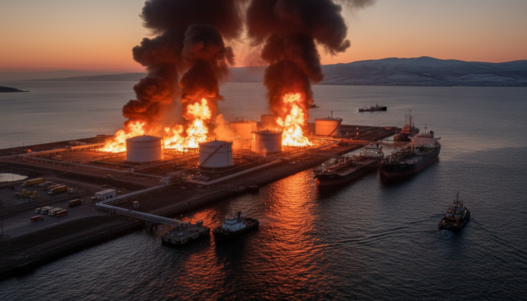 Key Russian Port Fire Raises Oil Supply Risk
