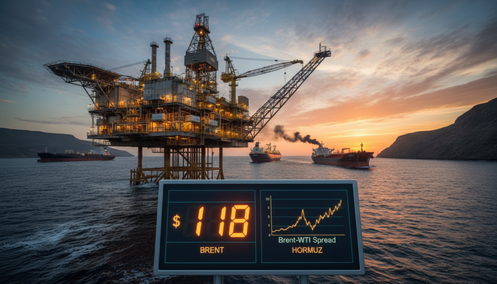 Brent $118, Hormuz Spikes Brent-WTI Spread