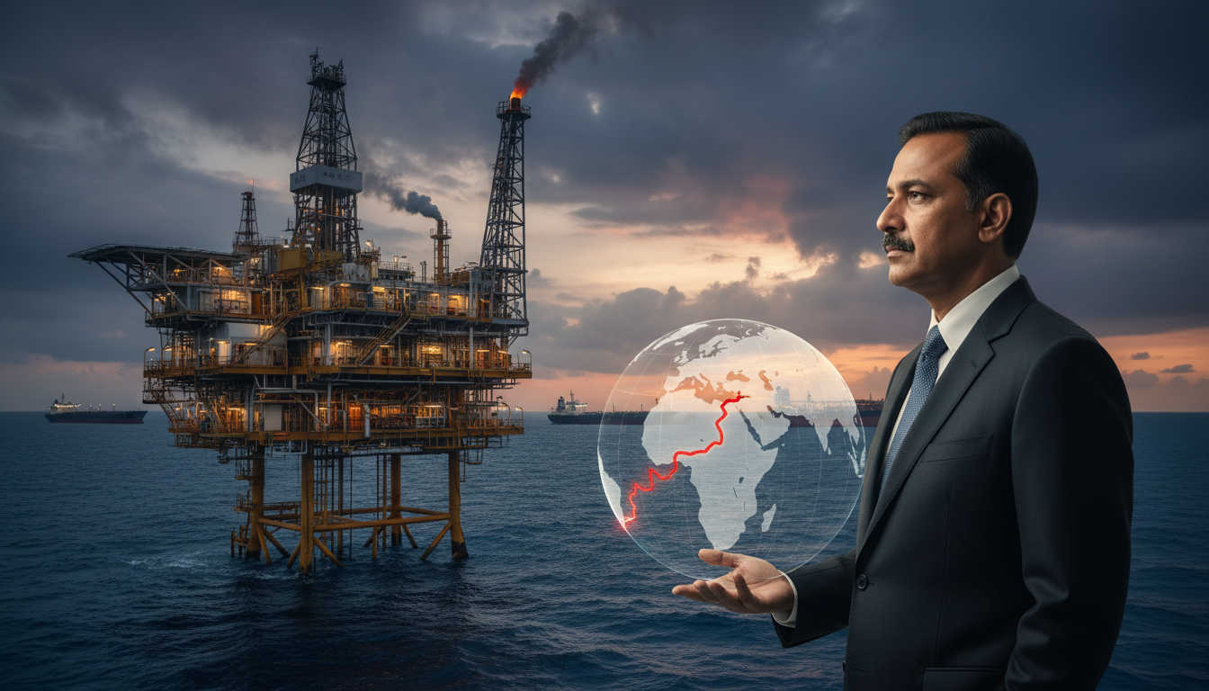 You are a headline writer for OilMarketCap.com. Write ONE new headline for this oil and gas news story. Rules: under 60 characters, investor-focused, no clickbait, no character counts, no options, no explanations. Return the headline only — nothing else. Story title: India must rethink Middle East energy reliance after biggest shock in decades, says ONGC chief, ETEnergyworld