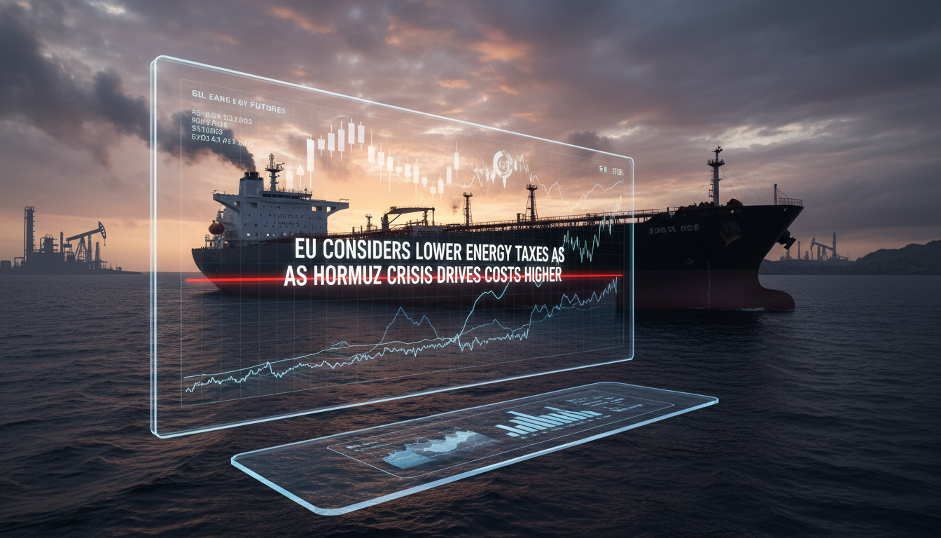 You are a headline writer for OilMarketCap.com. Write ONE new headline for this oil and gas news story. Rules: under 60 characters, investor-focused, no clickbait, no character counts, no options, no explanations. Return the headline only — nothing else. Story title: EU Considers Lower Energy Taxes as Hormuz Crisis Drives Costs Higher