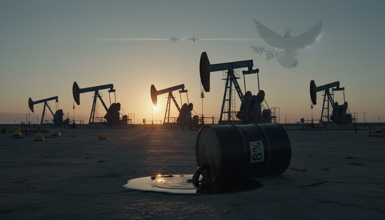 Oil Plunges 8% on Advancing US-Iran Peace Talks