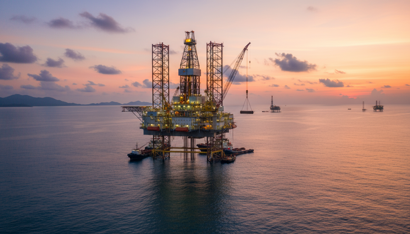 You are a headline writer for OilMarketCap.com. Write ONE new headline for this oil and gas news story. Rules: under 60 characters, investor-focused, no clickbait, no character counts, no options, no explanations. Return the headline only — nothing else. Story title: Valeura charters jack-up rig for multi-year drilling campaign in Gulf of Thailand