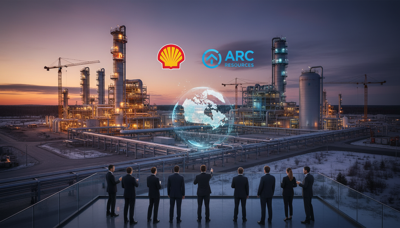 You are a headline writer for OilMarketCap.com. Write ONE new headline for this oil and gas news story. Rules: under 60 characters, investor-focused, no clickbait, no character counts, no options, no explanations. Return the headline only — nothing else. Story title: Shell to acquire ARC Resources in $13.6-billion deal to boost Canadian shale output