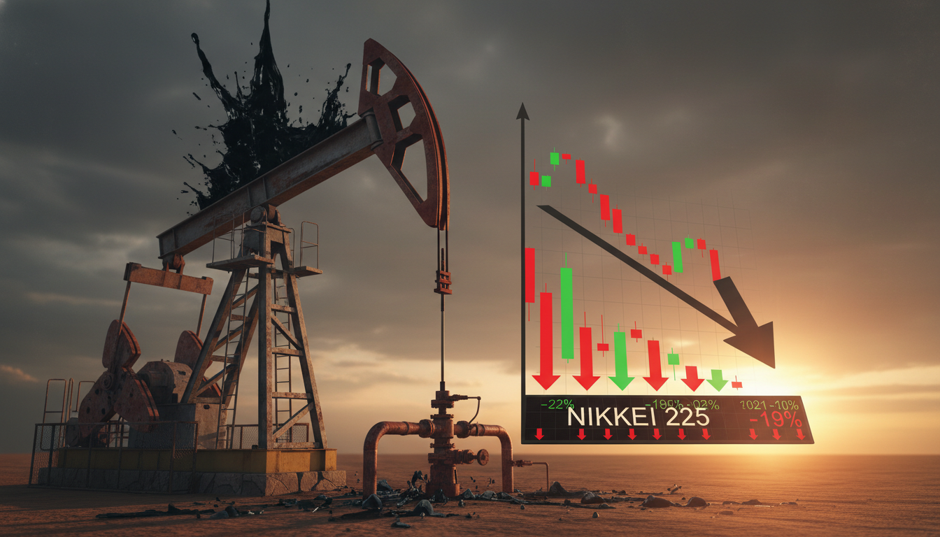 Oil Spike, Weak Output Drag Nikkei 225