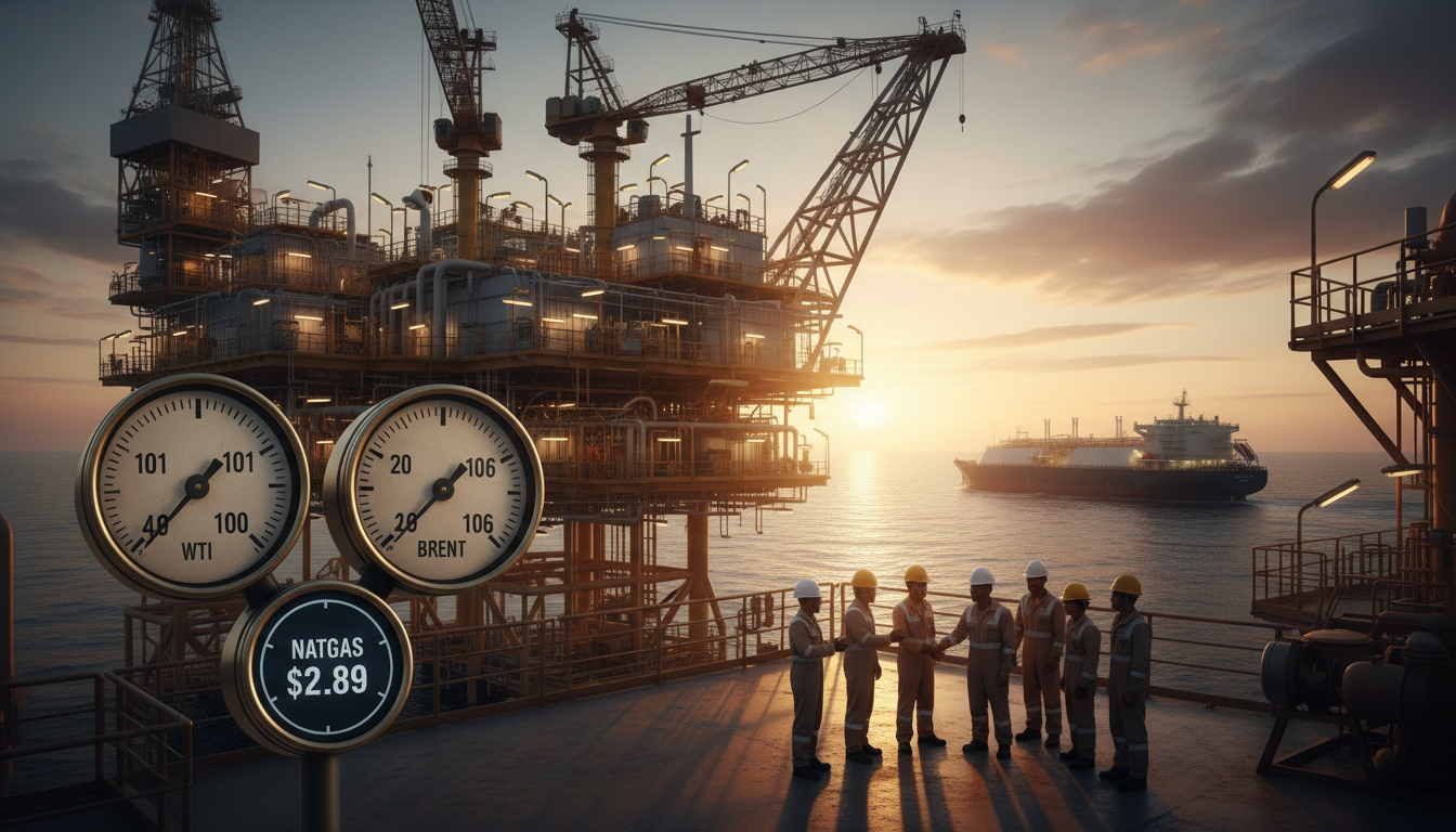 Ceasefire Holds: WTI $101, Brent $106; NatGas Eyes $2.89