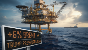 Brent Gains 6% as Trump Pressures Iran