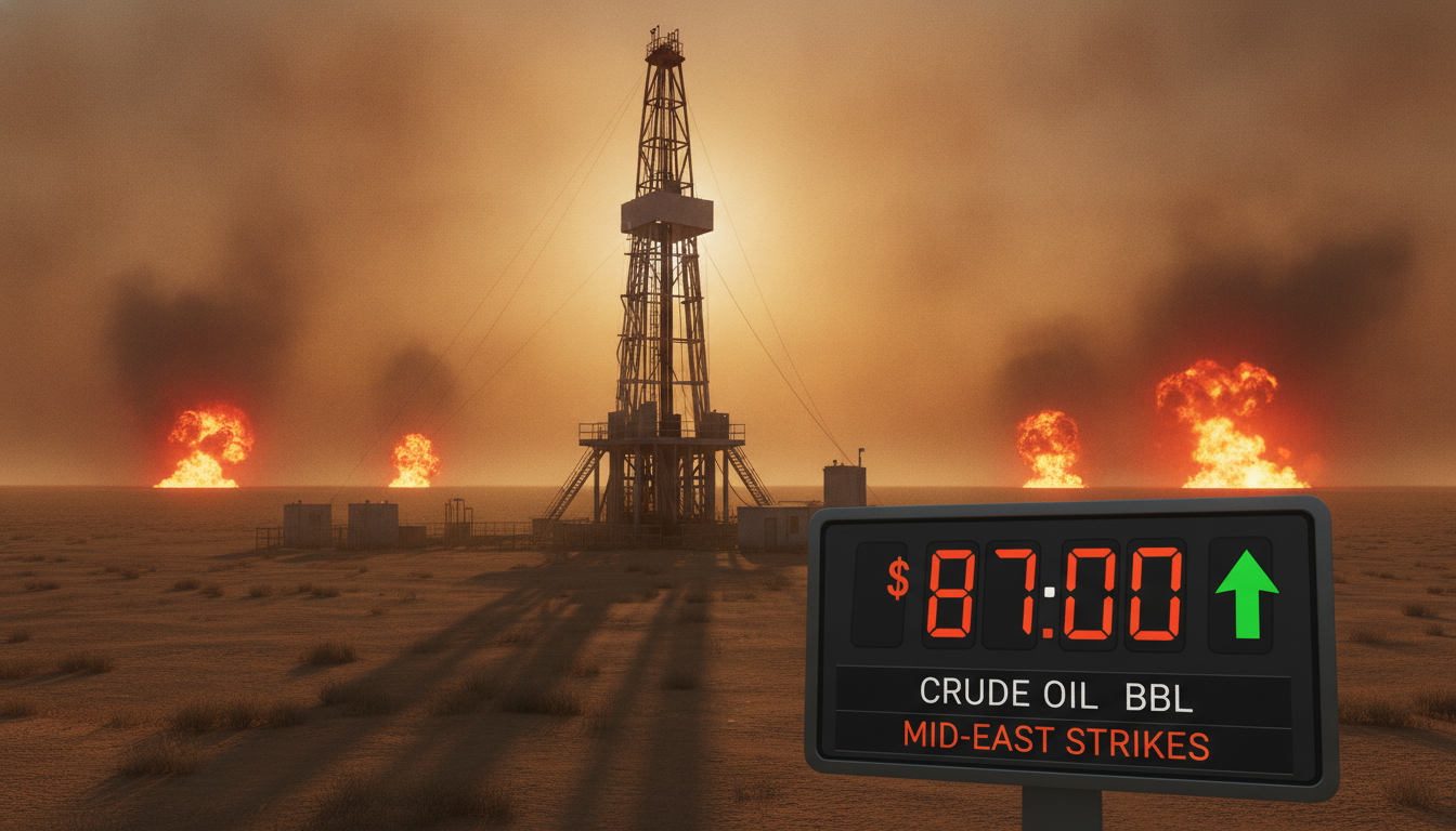 Oil Jumps $2 on Mideast Strikes